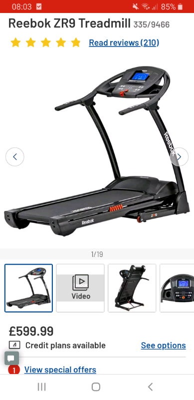 reebok zr9 treadmill for sale